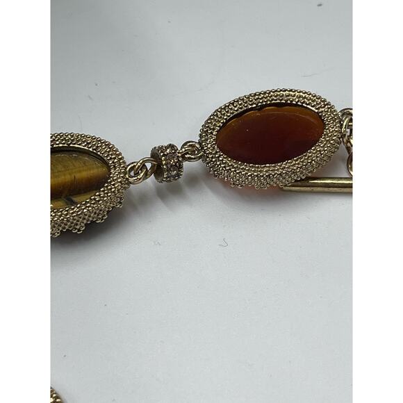 Lauren Ralph Lauren Multicolor Cabochon Stone Gold Tone Toggle Bracelet - Picture 7 of 8